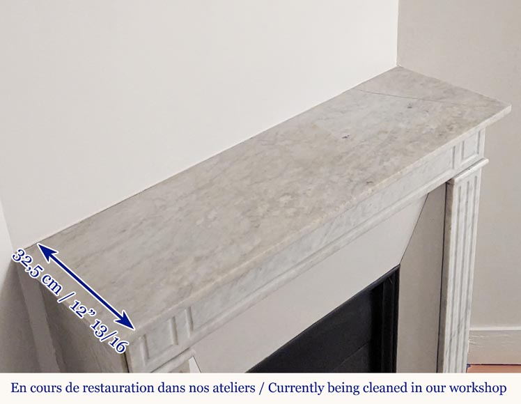 Cheminée de style Louis XVI sculptée en marbre de Carrare Cheminée de style Louis XVI sculptée en marbre de Carrare-8