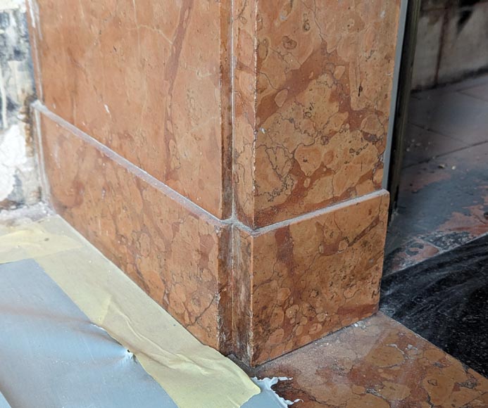 Cheminée de style Art Déco en marbre brèché orange Cheminée de style Art Déco en marbre brèché orange-4