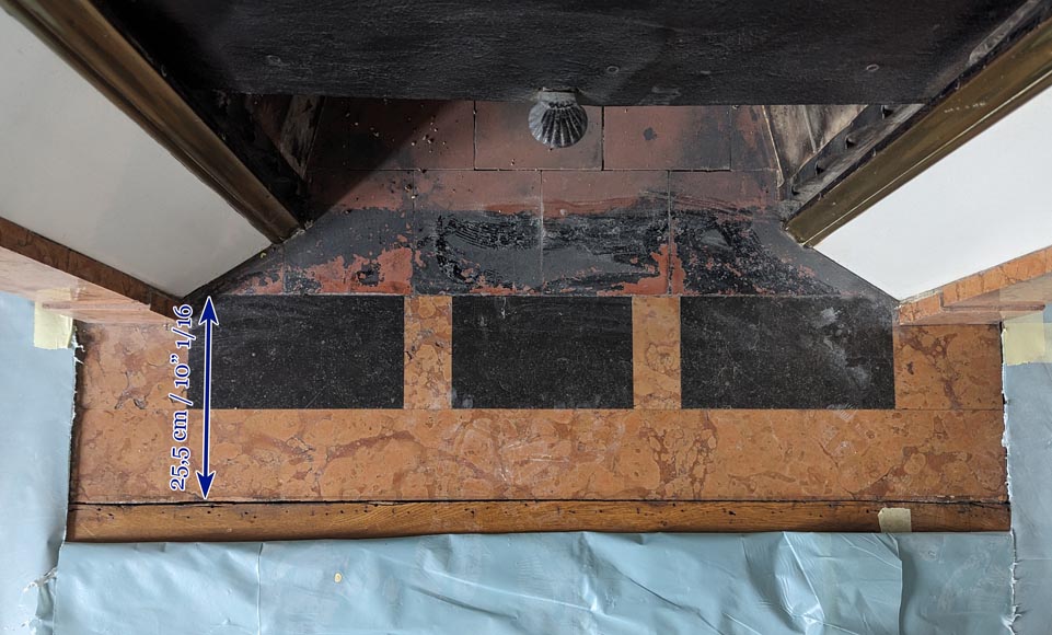 Cheminée de style Art Déco en marbre brèché orange Cheminée de style Art Déco en marbre brèché orange-8