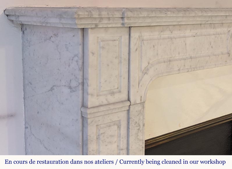 Cheminée de style Louis XV modèle Pompadour en marbre de Carrare Cheminée de style Louis XV modèle Pompadour en marbre de Carrare-3