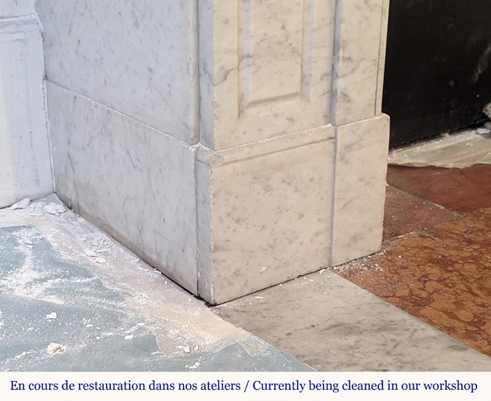 Cheminée de style Louis XV modèle Pompadour en marbre de Carrare Cheminée de style Louis XV modèle Pompadour en marbre de Carrare-4