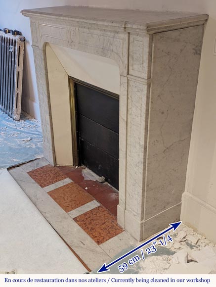 Cheminée de style Louis XV modèle Pompadour en marbre de Carrare Cheminée de style Louis XV modèle Pompadour en marbre de Carrare-5