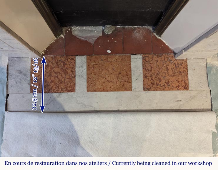 Cheminée de style Louis XV modèle Pompadour en marbre de Carrare Cheminée de style Louis XV modèle Pompadour en marbre de Carrare-8