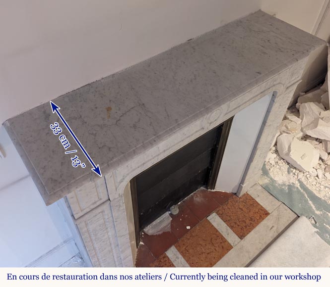 Cheminée de style Louis XV modèle Pompadour en marbre de Carrare Cheminée de style Louis XV modèle Pompadour en marbre de Carrare-9