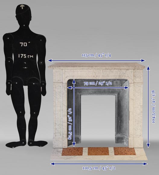Cheminée de style Louis XV modèle Pompadour en marbre de Carrare Cheminée de style Louis XV modèle Pompadour en marbre de Carrare-10
