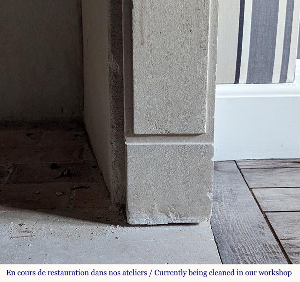 Cheminée de style Louis XVI en pierre aux têtes sculptées en diamant Cheminée de style Louis XVI en pierre aux têtes sculptées en diamant-7