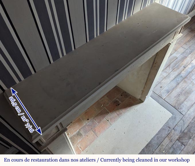 Cheminée de style Louis XVI en pierre aux têtes sculptées en diamant Cheminée de style Louis XVI en pierre aux têtes sculptées en diamant-8