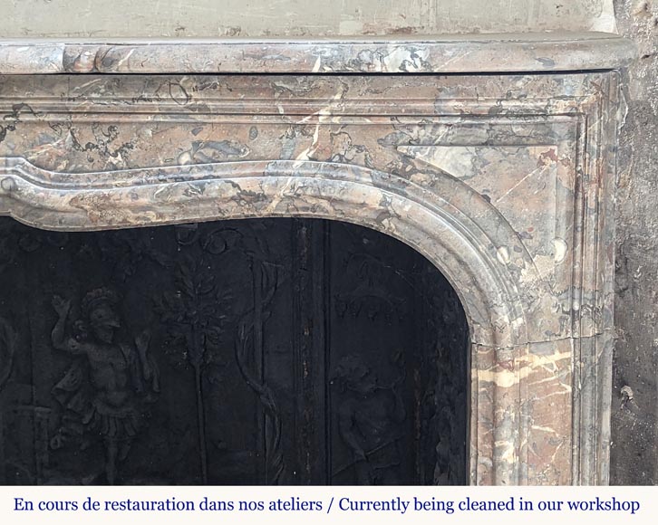 Petite cheminée d'époque Régence en marbre Sarrancolin Ilhet Petite cheminée d'époque Régence en marbre Sarrancolin Ilhet-6