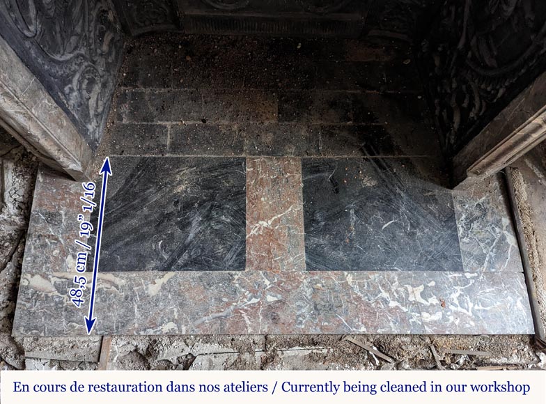 Petite cheminée d'époque Régence en marbre Sarrancolin Ilhet Petite cheminée d'époque Régence en marbre Sarrancolin Ilhet-8