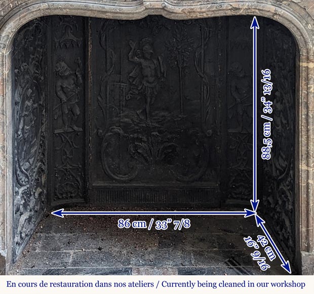 Petite cheminée d'époque Régence en marbre Sarrancolin Ilhet Petite cheminée d'époque Régence en marbre Sarrancolin Ilhet-9