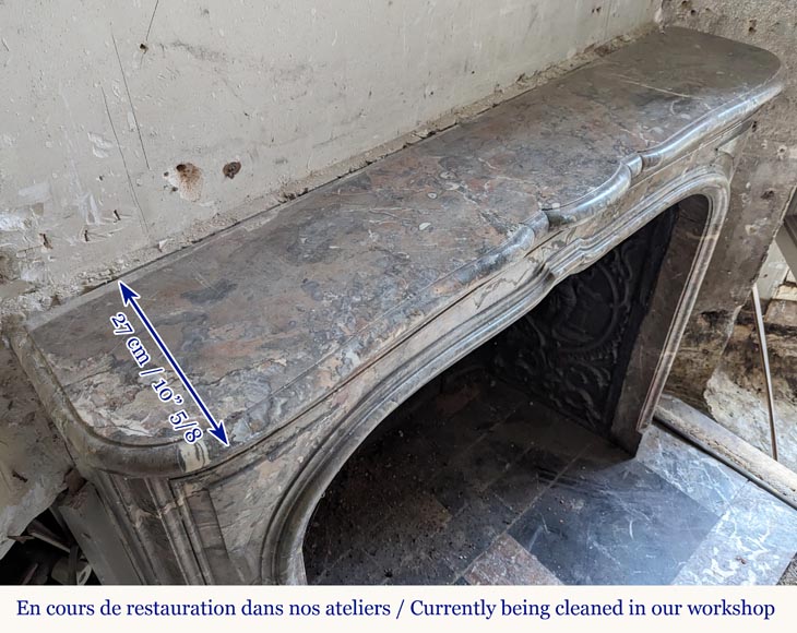 Petite cheminée d'époque Régence en marbre Sarrancolin Ilhet Petite cheminée d'époque Régence en marbre Sarrancolin Ilhet-10