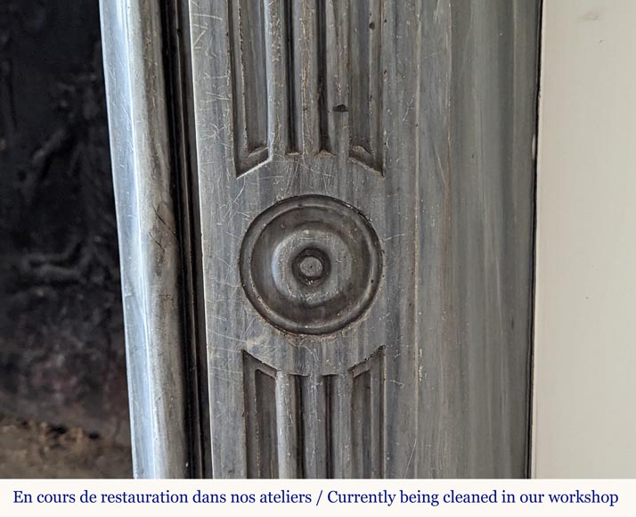 Cheminée d'époque Louis XV en marbre Turquin à belle coquille Cheminée d'époque Louis XV en marbre Turquin à belle coquille-9