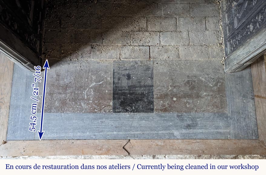 Cheminée d'époque Louis XV en marbre Turquin à belle coquille Cheminée d'époque Louis XV en marbre Turquin à belle coquille-13