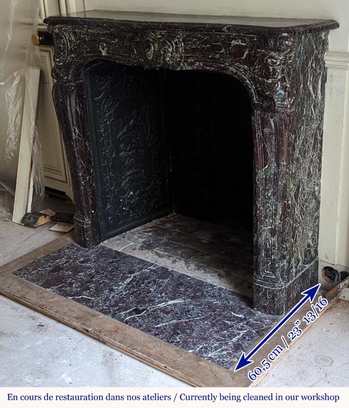 Petite cheminée de style Louis XV en marbre rouge Levanto Petite cheminée de style Louis XV en marbre rouge Levanto-6