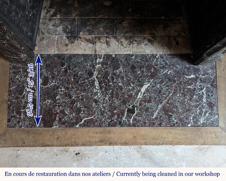 Petite cheminée de style Louis XV en marbre rouge Levanto Petite cheminée de style Louis XV en marbre rouge Levanto-9