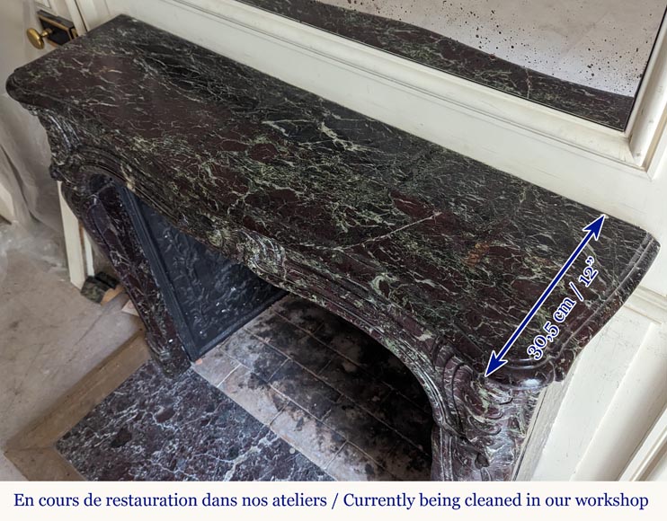 Petite cheminée de style Louis XV en marbre rouge Levanto Petite cheminée de style Louis XV en marbre rouge Levanto-13