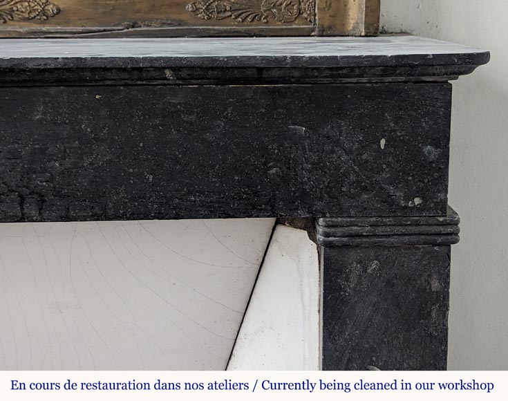 Cheminée de style Napoléon III en marbre noir Cheminée de style Napoléon III en marbre noir-6