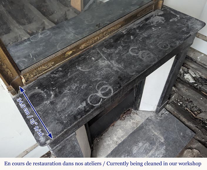 Cheminée de style Napoléon III en marbre noir Cheminée de style Napoléon III en marbre noir-9