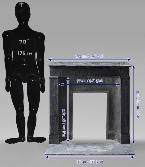 Cheminée de style Napoléon III en marbre noir Cheminée de style Napoléon III en marbre noir-10