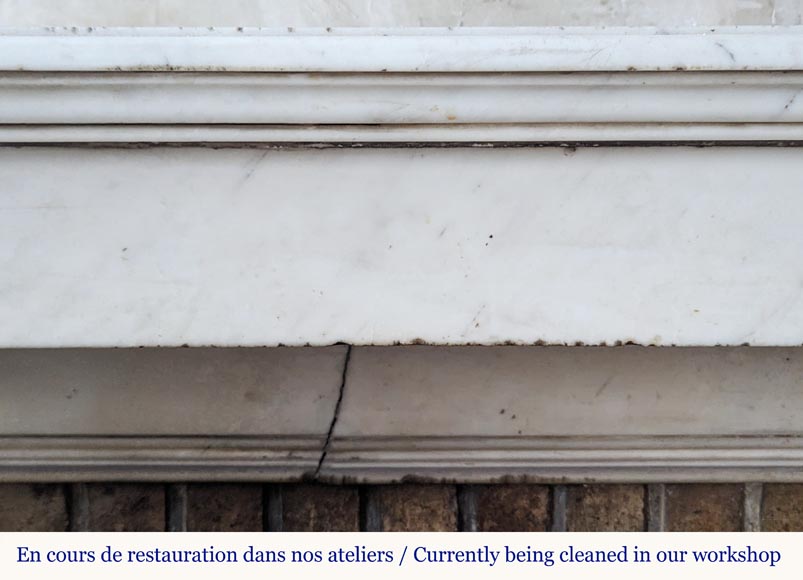 Cheminée en marbre statuaire à pattes de lion Cheminée en marbre statuaire à pattes de lion-1