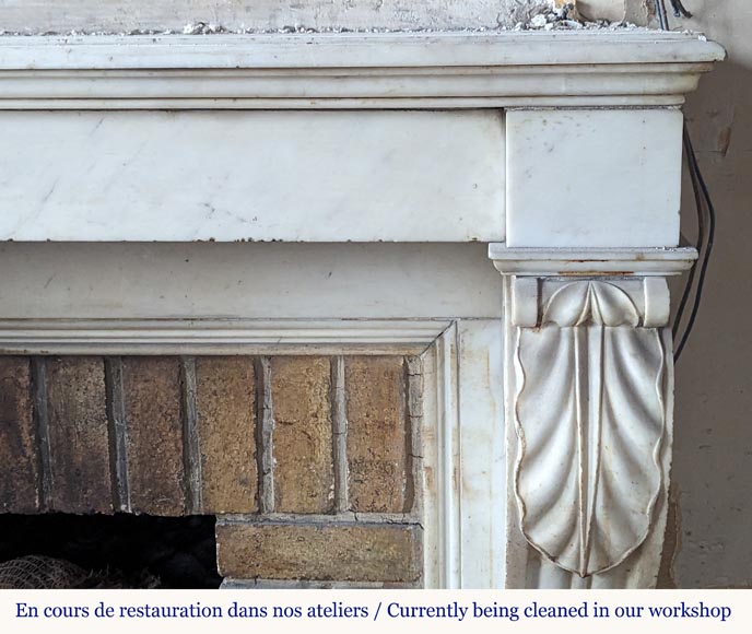 Cheminée en marbre statuaire à pattes de lion Cheminée en marbre statuaire à pattes de lion-7