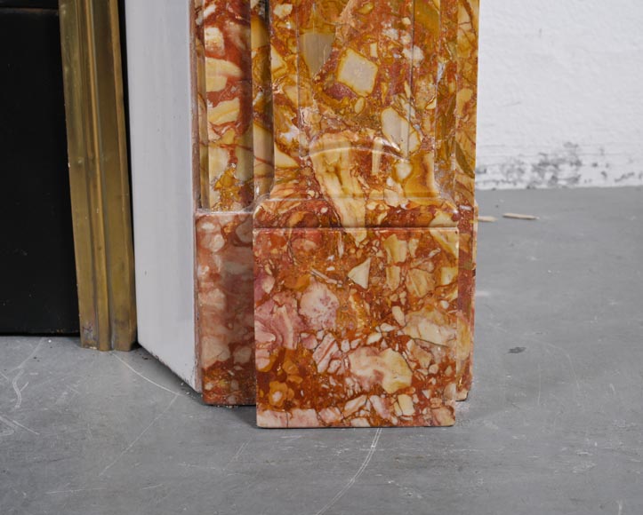 Cheminée de style Régence en marbre brèché rouge et orange Cheminée de style Régence en marbre brèché rouge et orange-7