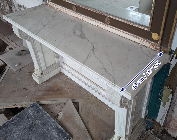 Console en marbre de style Louis XVI aux pieds de chèvre Console en marbre de style Louis XVI aux pieds de chèvre-9