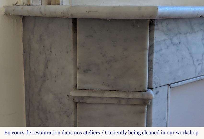 Cheminée de style Louis XVI en marbre de Carrare Cheminée de style Louis XVI en marbre de Carrare-3