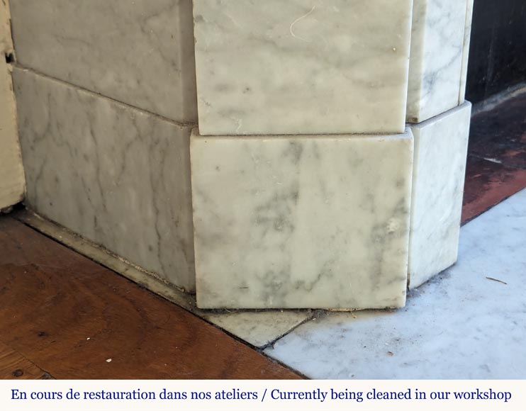 Cheminée de style Louis XVI en marbre de Carrare Cheminée de style Louis XVI en marbre de Carrare-4