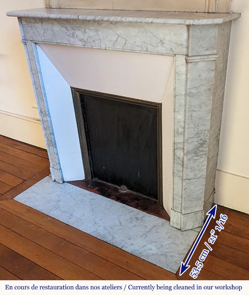 Cheminée de style Louis XVI en marbre de Carrare Cheminée de style Louis XVI en marbre de Carrare-5