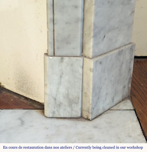 Cheminée de style Louis XVI en marbre de Carrare Cheminée de style Louis XVI en marbre de Carrare-7