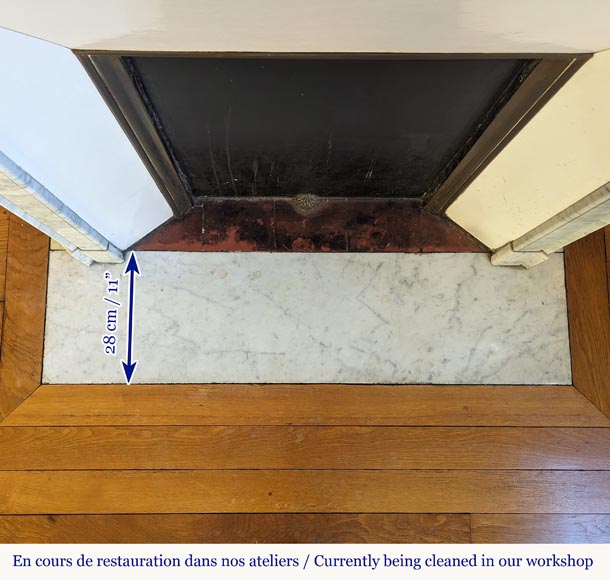 Cheminée de style Louis XVI en marbre de Carrare Cheminée de style Louis XVI en marbre de Carrare-8