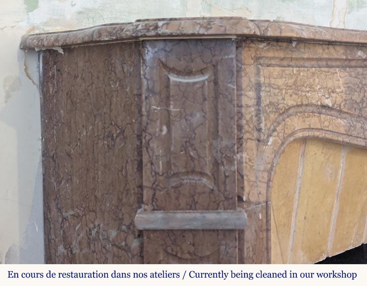 Cheminée de style Louis XV modèle Pompadour en marbre Campan rouge Cheminée de style Louis XV modèle Pompadour en marbre Campan rouge-3