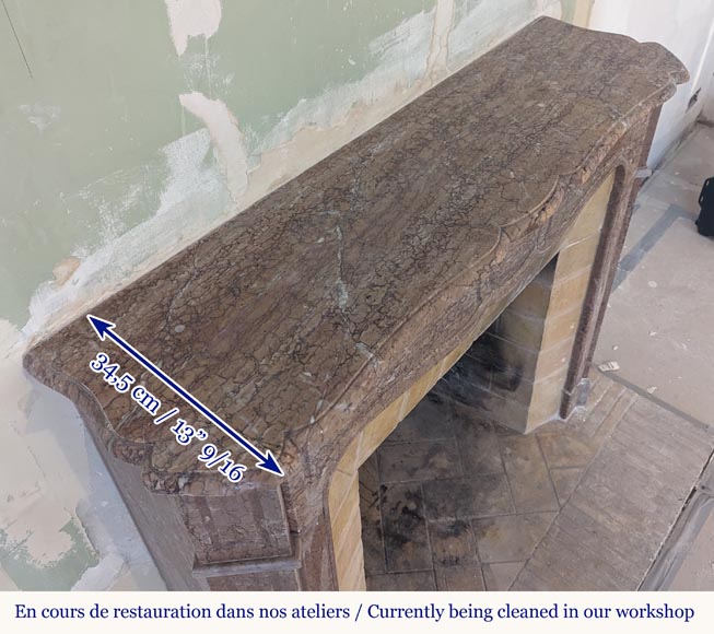 Cheminée de style Louis XV modèle Pompadour en marbre Campan rouge Cheminée de style Louis XV modèle Pompadour en marbre Campan rouge-8