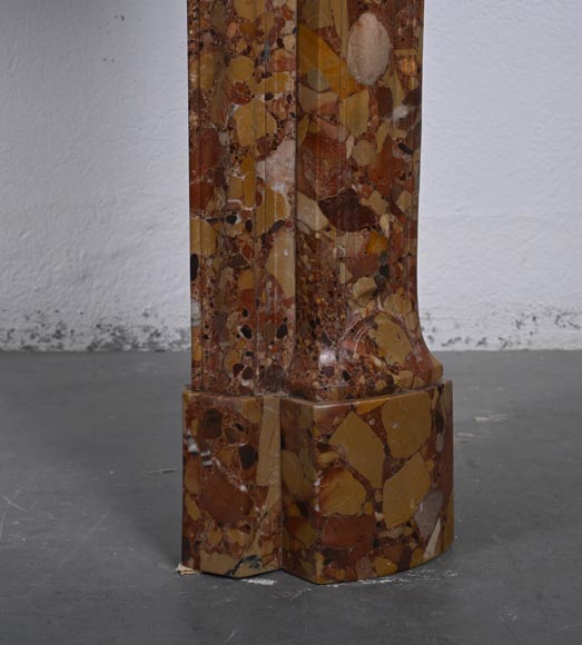 Cheminée de style Louis XV modèle Pompadour galbée en brèche d'Alep Cheminée de style Louis XV modèle Pompadour galbée en brèche d'Alep-7