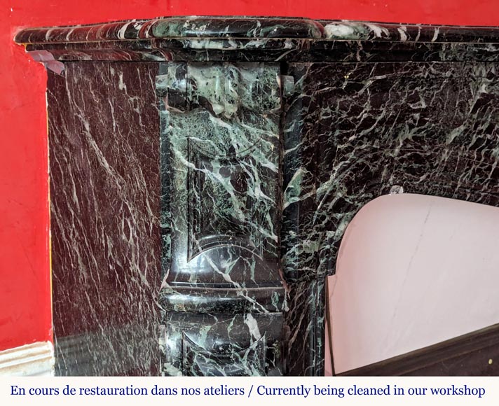 Cheminée de style Louis XV modèle Pompadour en marbre Vert de Mer Cheminée de style Louis XV modèle Pompadour en marbre Vert de Mer-3