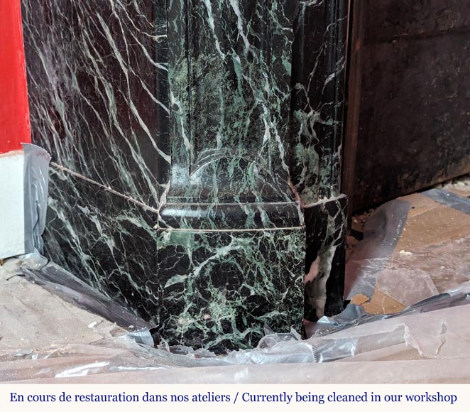 Cheminée de style Louis XV modèle Pompadour en marbre Vert de Mer Cheminée de style Louis XV modèle Pompadour en marbre Vert de Mer-4