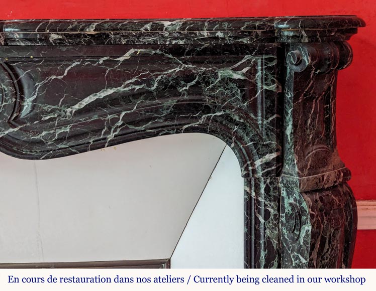 Cheminée de style Louis XV modèle Pompadour en marbre Vert de Mer Cheminée de style Louis XV modèle Pompadour en marbre Vert de Mer-6