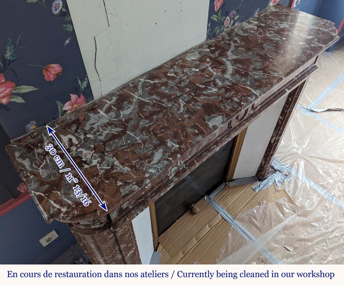 Cheminée de style Louis XVI en marbre Rouge du Nord Cheminée de style Louis XVI en marbre Rouge du Nord-8