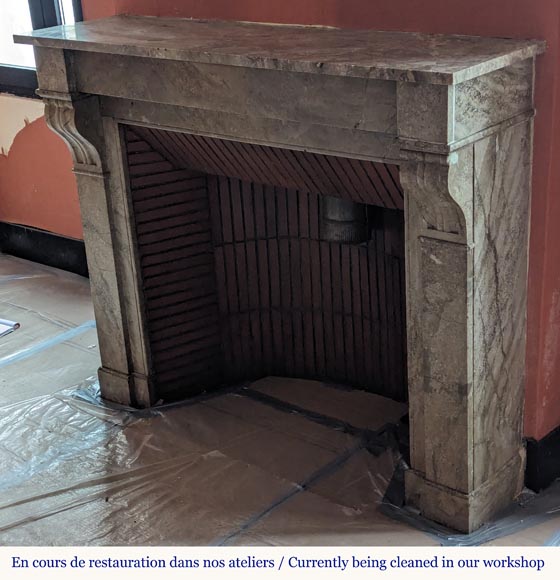 Cheminée de style Napoléon III à modillons en marbre de Lunel Cheminée de style Napoléon III à modillons en marbre de Lunel-5