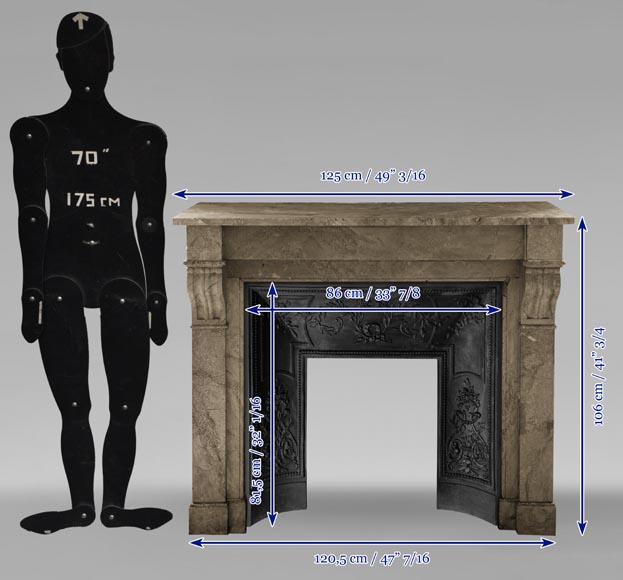 Cheminée de style Napoléon III à modillons en marbre de Lunel Cheminée de style Napoléon III à modillons en marbre de Lunel-9