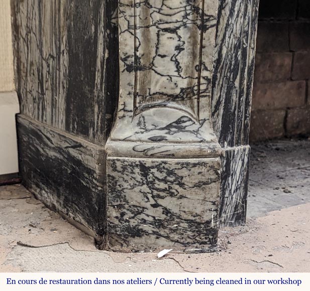 Cheminée de style Louis XV modèle Pompadour en marbre Bleu Fleuri Cheminée de style Louis XV modèle Pompadour en marbre Bleu Fleuri-4