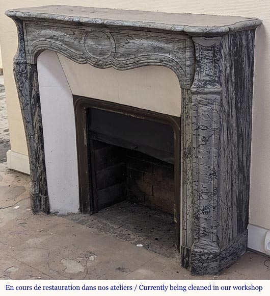 Cheminée de style Louis XV modèle Pompadour en marbre Bleu Fleuri Cheminée de style Louis XV modèle Pompadour en marbre Bleu Fleuri-5