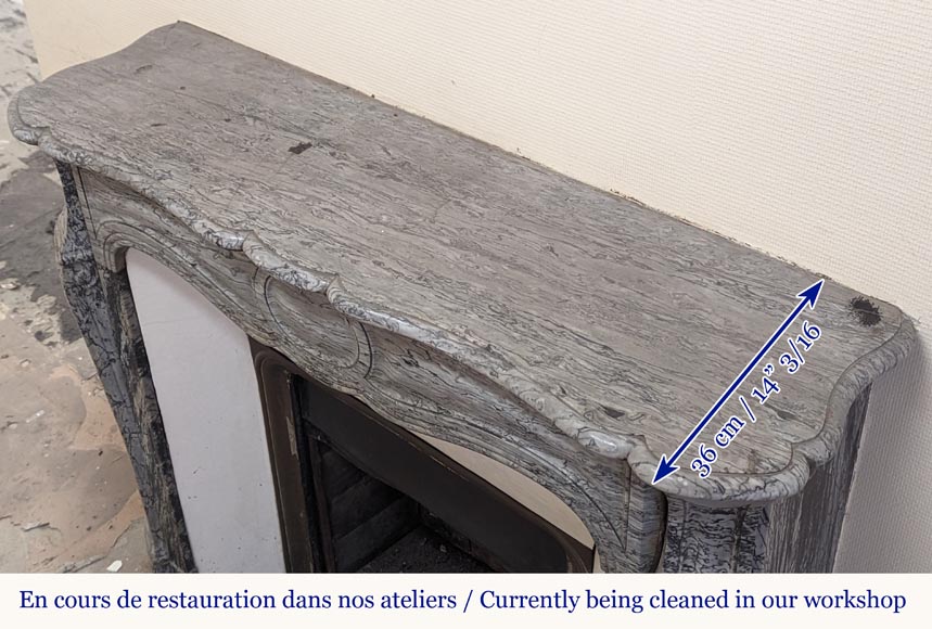 Cheminée de style Louis XV modèle Pompadour en marbre Bleu Fleuri Cheminée de style Louis XV modèle Pompadour en marbre Bleu Fleuri-8