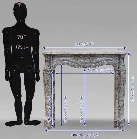Cheminée de style Louis XV modèle Pompadour en marbre Bleu Fleuri Cheminée de style Louis XV modèle Pompadour en marbre Bleu Fleuri-9