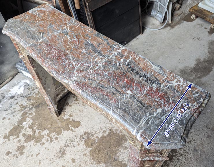 Cheminée de style Louis XV modèle Pompadour en marbre Rouge du Nord Cheminée de style Louis XV modèle Pompadour en marbre Rouge du Nord-8