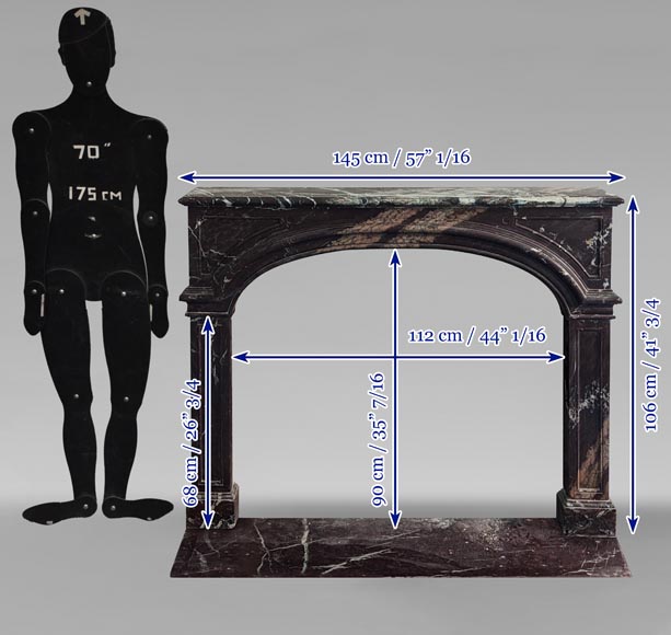 Cheminée de style Régence en marbre Campan Cheminée de style Régence en marbre Campan-10