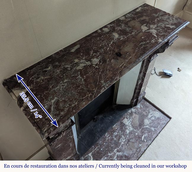 Cheminée de style Napoléon III à modillons en marbre Rouge du Nord Cheminée de style Napoléon III à modillons en marbre Rouge du Nord-9