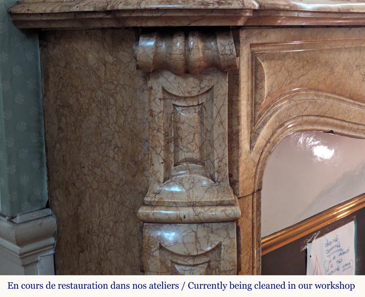 Cheminée de style Louis XV modèle Pompadour en marbre Brocatel Cheminée de style Louis XV modèle Pompadour en marbre Brocatel-3