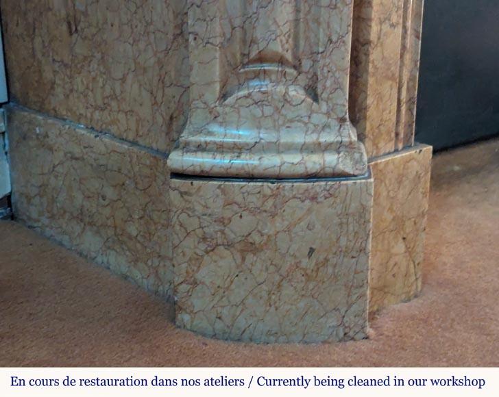 Cheminée de style Louis XV modèle Pompadour en marbre Brocatel Cheminée de style Louis XV modèle Pompadour en marbre Brocatel-4